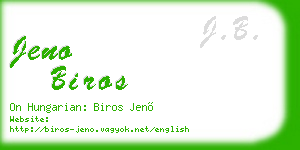 jeno biros business card
